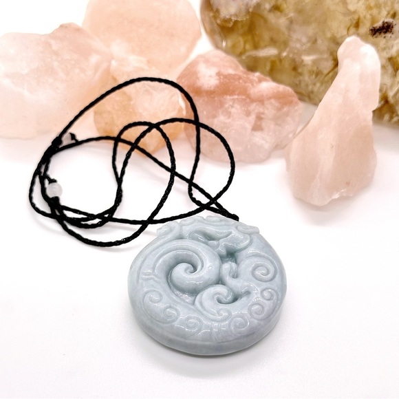 GRADE A Certified Burma Jadeite Jade Hand Carved Pi Xiu Dragon Pendant Necklace